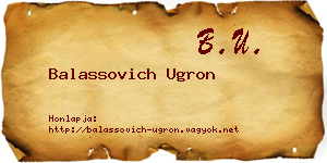 Balassovich Ugron névjegykártya